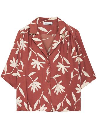 Anine Bing Row daisy-print shirt - Red