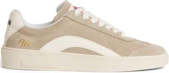 Dsquared2 Grey And White Calfskin Low-Top Sneakers