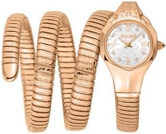 Just Cavalli Snake Wraparound Bracelet Watch, 22mm x 35mm in Rose Gold at Nordstrom Rack