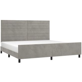vidaXL Estructura De Cama Sin Colch&oacute;n Terciopelo Gris Claro 200x200 Cm Vidaxl