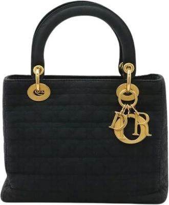 Dior Pre-owned Handbags, female, Black, Size: ONE SIZE Pre-owned Lady Dior Nylon Tote Bag