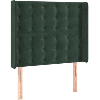 vidaXL Cabecero Con Led De Terciopelo Verde Oscuro 103x16x118/128 Cm Vidaxl
