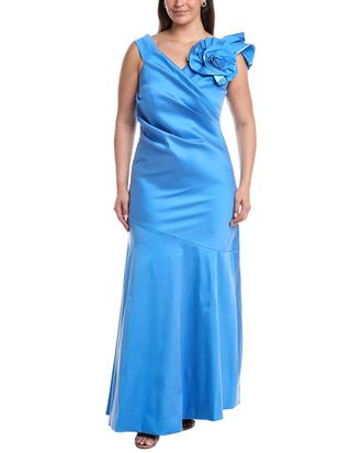 Teri Jon by Rickie Freeman Plus Off-The-Shoulder Gown