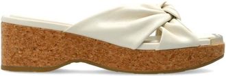 Jimmy Choo London Avenue Wedge 50 - Dames - Sleehakken - Beige - 41 EU - Leer - Schoenen