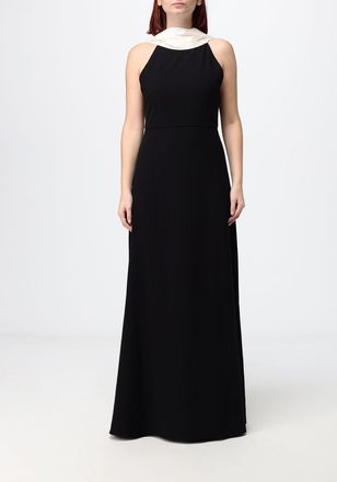 Eleh Cr&ecirc;pe Halterneck Long Evening Gown