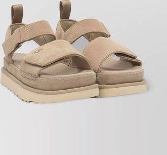UGG toe open pull tab textured sole sandals