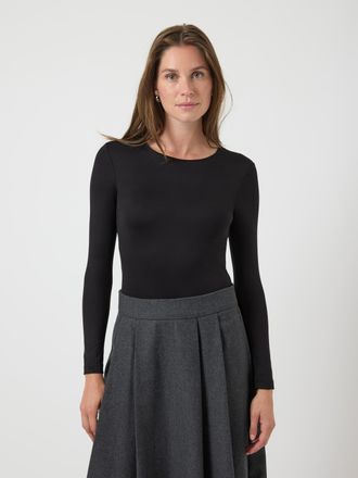 Y.A.S Langarmbody Y.A.S YASRUBY LS BODY S. NOOS, Damen, Gr. XL (42), N-Gr, schwarz, Obermaterial: 93% Polyamid, 7% Elasthan, unifarben, figurbetont, Rundhal