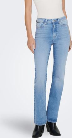 Only Bootcut-Jeans ONLY ONLWAUW HW FLARED DNM TAI312, Damen, Gr. XL, L&auml;nge 30, light blau denim, Denim/Jeans, Obermaterial: 83% Baumwolle, 15% Polyester, 2