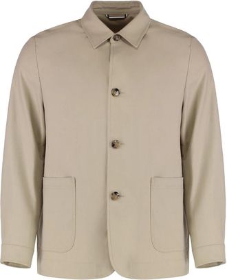 HUGO BOSS Buttoned Overshirt - Heren - Zomerjassen - Beige - L - Jassen