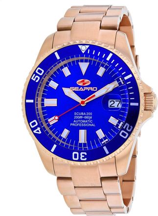 Seapro Mens Scuba 200 Blue Round 44mm