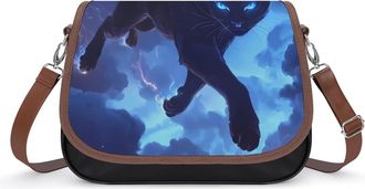 Generic Black Cat Galaxy Small Womens Crossbody Bags Shoulder Handbag with Adjustable Strap for Travel