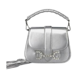 Alma En Pena Handbags, female, Gray, ONE SIZE, Rhinestone buckle clutch bag