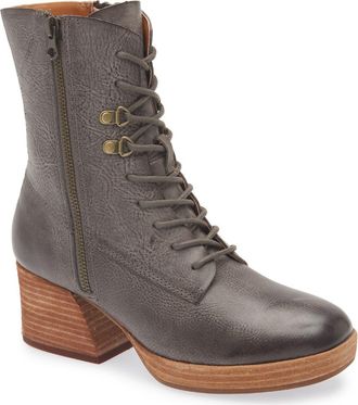 Kork-ease Raleigh Lace-Up Boot in Dark Grey Leather at Nordstrom Rack, Size 6.5