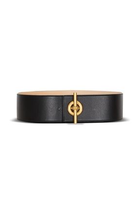 Balmain T-Bar belt in calfskin in Black at Nordstrom, Size 95