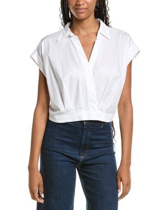Kenneth Cole Pleat Cross Over Front Shirt