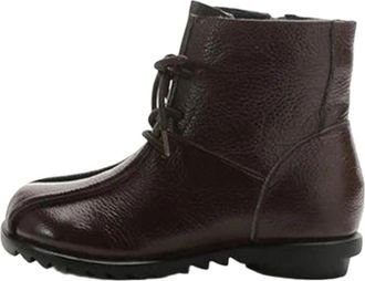 Generic Womens Genuine Leather Ankle Boots Waterproof Breathable Flat Platform Casual Shoes