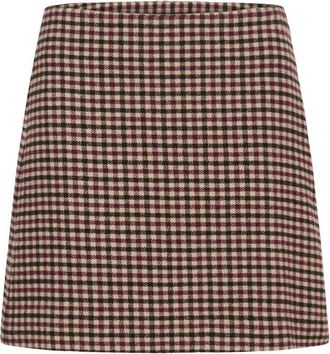 Part Two Tawny Ganache Check Rok - Dames - Korte rokken - Veelkleurig - XL - Wol - Rokken