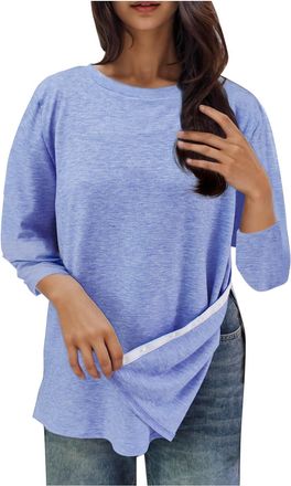 Generic Tops for Women UK Post Shoulder Surgery Tunic Top 3/4 Sleeve Chemo Port Adaptive Jumpers Ladies Crewneck Comfy Stretch Sweatshirt Without Hood After R