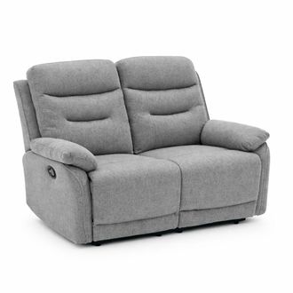 Decorspace Divano andromeda Con Doppio Recliner Manuale E Rivestimento In Tessuto Grigio Per Interno -3 Posti