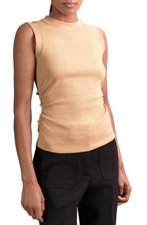 Reiss Trudy Ruched Rib Tank in Camel at Nordstrom, Size X-Small