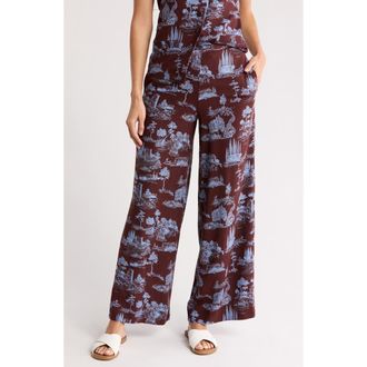 By Design Cassie Wide Leg Pants in Totally Toile/chocolate at Nordstrom Rack, Size X-Large
