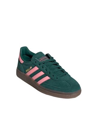 adidas Womens Sneakers Handball Spezial Collegiate Green-Pink Spark Gold Spark-Gold Metallic Trainers Green/pink Spark/gold