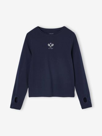 Vertbaudet Sport-Shirt mit Tennis-Motiv f&uuml;r M&auml;dchen marine