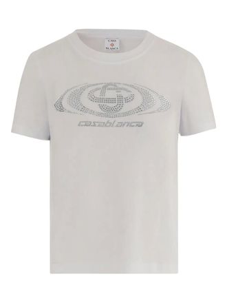 Casablanca cotton logo detail T-shirt - White