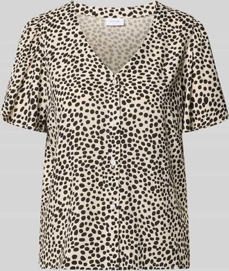 Vila Bluse mit V-Ausschnitt Modell GRACE in Beige, Gr&ouml;&szlig;e 34