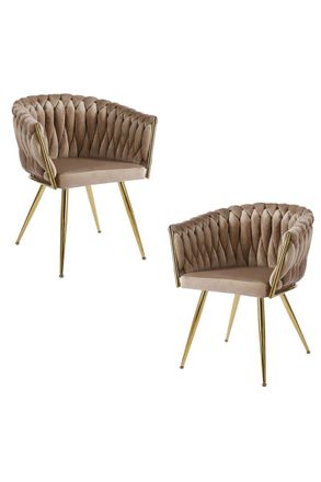 Regalos Miguel Packs Sillas Comedor - Pack 2 Sillas Widny Golden Terciopelo - Champ&aacute;n
