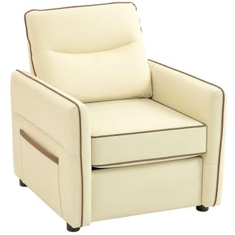 HOMCOM Butaca de sal&oacute;n 80x81x90 cm beige