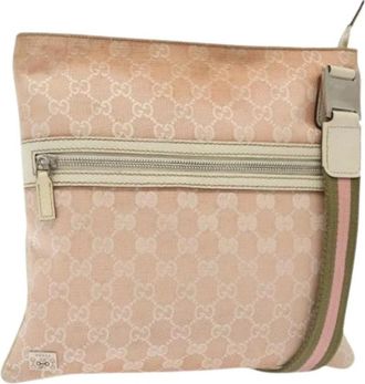 Gucci Pre-owned Canvas Crossbody Tas - Dames - Vintage Schoudertas - Roze - ONE Size - Vintage