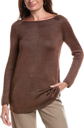 Lafayette 148 New York Raglan Sleeve Bateau Neck Silk Sweater