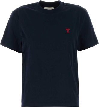 Ami Navy Blue Ami De Coeur Cotton T-shirt