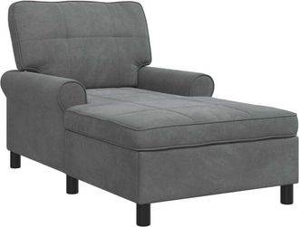 vidaXL Chaise Lounge with Cushion Dark Grey 91 x 157 x 91 cm Velvet vidaXL
