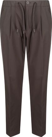 Herno Broek met trekkoord en plooien - Heren - Slim Fit Broeken - Bruin - S - Leer - Broeken