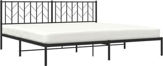 vidaXL Estructura Cama Sin Colch&oacute;n Con Cabecero Metal Negro 200x200 Cm Vidaxl