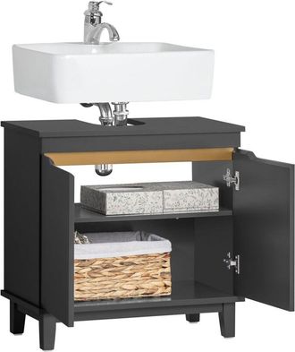 SoBuy BZR113-DG Mueble para Debajo del Lavabo Fregadero con 2 Puertas Azul 60 x 30 x 59 cm - Sobuy