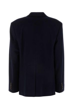 Miu Miu Womens Midnight Blue Wool Blend Blazer Bleu Giacche E Gilet