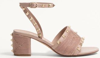 Valentino Garavani Rockstud Calfskin Sandal With Cornely Embroidery 60Mm Wo