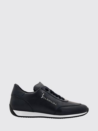 Billionaire Boys Club Smooth Leather Low-Top Sneakers with Metallic Logo and Padded Ankle