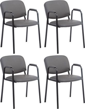 Clp Clp - Set De 4 Sillas Confidente Ken Pro En Polipiel Gris