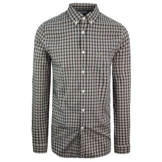 Lacoste Regular Fit Mens Checkered Black Shirt - Multicolour Cotton - Size Medium