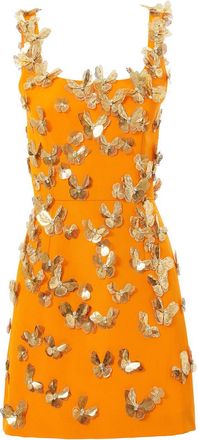 Carolina Herrera Mini-jurk met vlinder - Oranje