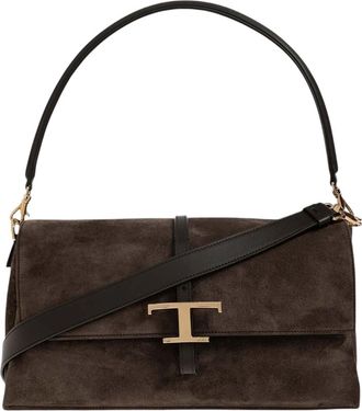 Tod's Brown T Timeless Large Shoulder Bag