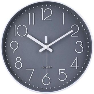 OEM Reloj De Pared Silencioso De 30 Cm - Mecanismo De Cuarzo Preciso - Dise&ntilde;o Moderno Para Dormitorio, Cocina Y Sala De Estar - Gris - Grey-30-crezuo