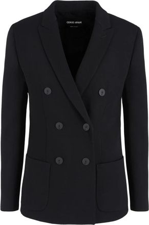 Giorgio Armani Stijlvolle Jassen voor Mannen en Vrouwen - Dames - Blazers - Zwart - XL - Wol - Jassen