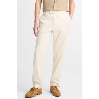 Vince Owen Linen & Cotton Blend Extended Tab Pants in Bone at Nordstrom, Size 32
