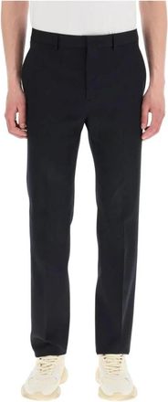 Valentino Rechtgesneden- getailleerde broek - Heren - Nette broeken - Blauw - XL - Leer - Broeken