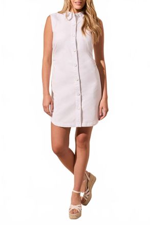 Tribal Denim Dress In White